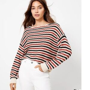 LOFT Textured Boatneck Sweater XL NWT